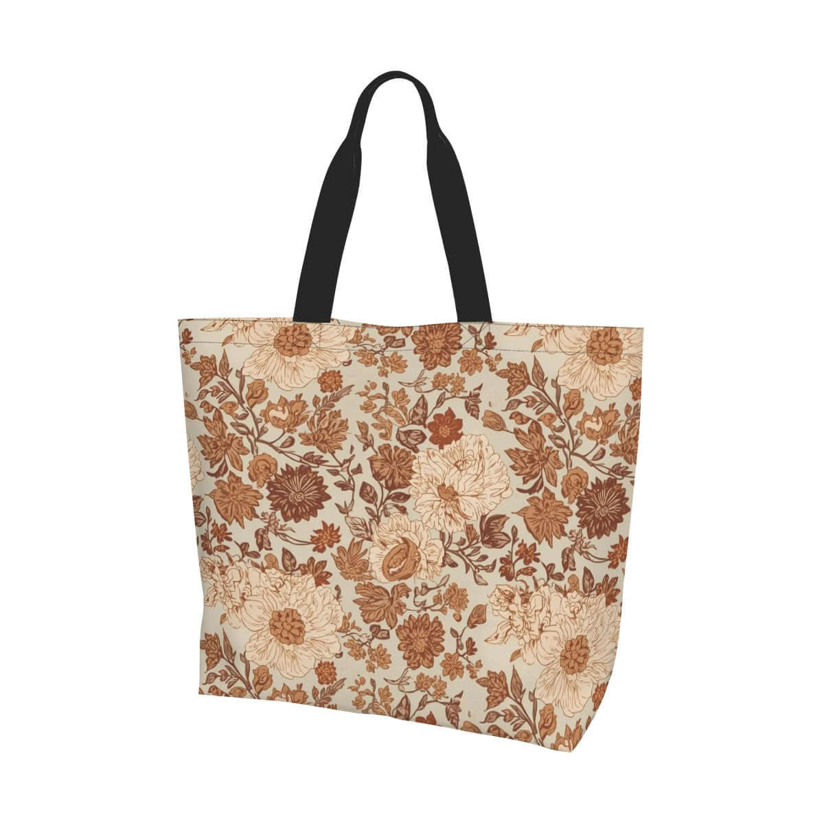 Große Schultertasche für Damen aus 100 % Polyester, Maße 19,7"x15,7"x5,9", mit floralem Muster, ideal für stilvolle Auftritte.