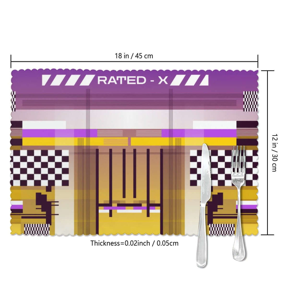 Hitzebeständige Tischsets, 6 Stück aus Polyester, 18x12", Sublimation, modernes Muster, für hitze- und verschleißfeste Tischabdeckung.