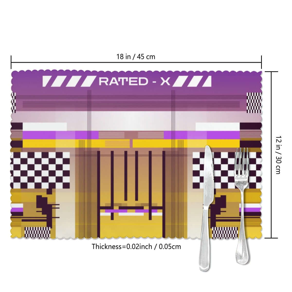 Hitzebeständige Tischsets, 6 Stück aus Polyester, 18x12", Sublimation, modernes Muster, für hitze- und verschleißfeste Tischabdeckung.