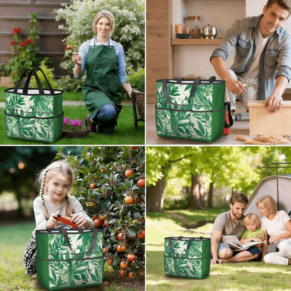 Gartengerätetasche aus Oxford-Stoff, wasserdicht und langlebig, für Gartenarbeit und Aufbewahrung, mit mehreren Taschen für mehr Kapazität.