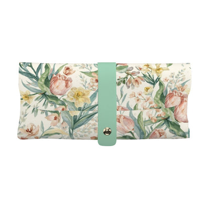 Florales Brillenetui aus PU-Leder, UV-Druck mit vielseitigem Design, Mikrofaser-Auskleidung, schützt Gläser, elegant und funktional