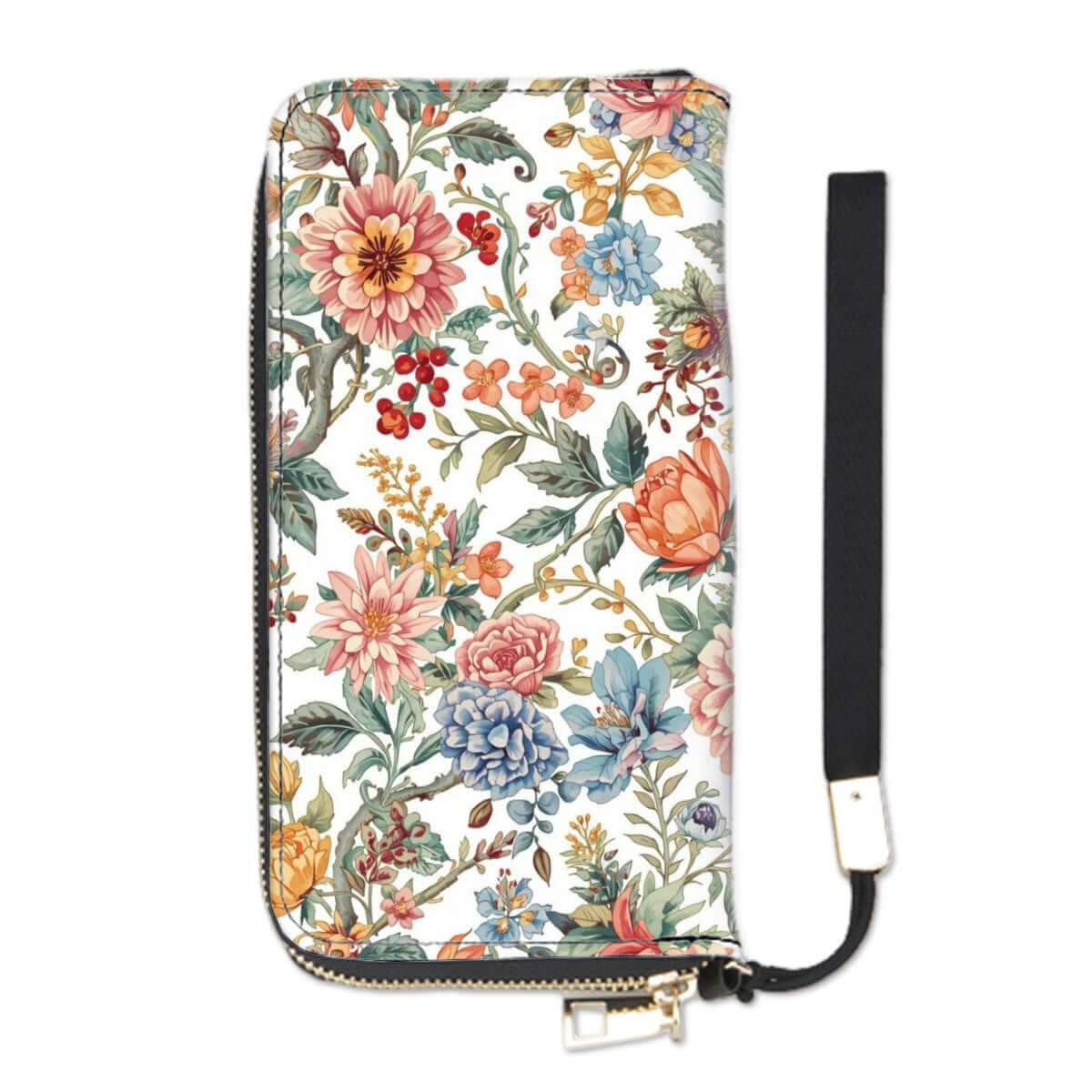 Clutch-Geldbörse für Damen - Stilvoll &amp; Praktisch mit floralem Design, aus PU, Größe 4,1"x7,9", doppelseitiger UV-Druck.