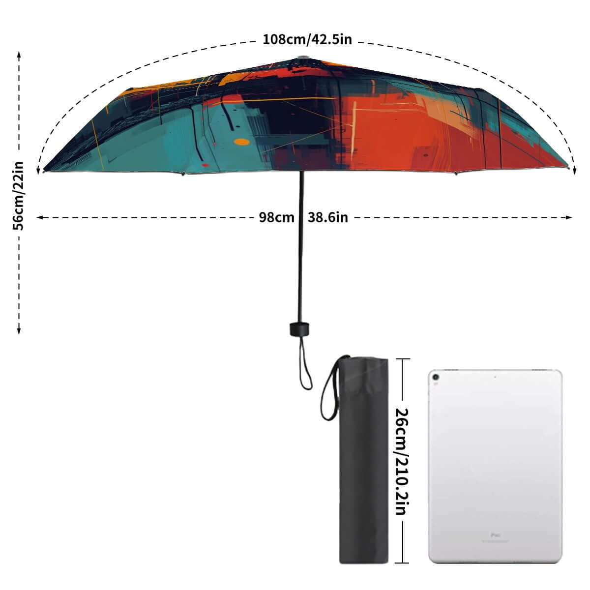 UV-Schutz-Regenschirm mit Vinylbeschichtung, einseitiger Druck. Kompakt, schwarz innen gegen UV-Strahlen. Details für UV-Schutz-Regenschirm ansehen.