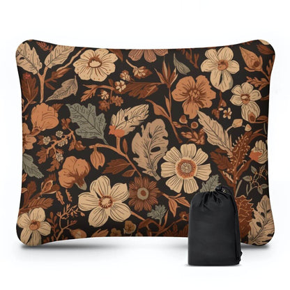 Aufblasbares Campingkissen mit Blumenmuster, hautfreundlich und faltbar, inklusive Blasventil und PVC-Airbag, ideal für Campingreisen.