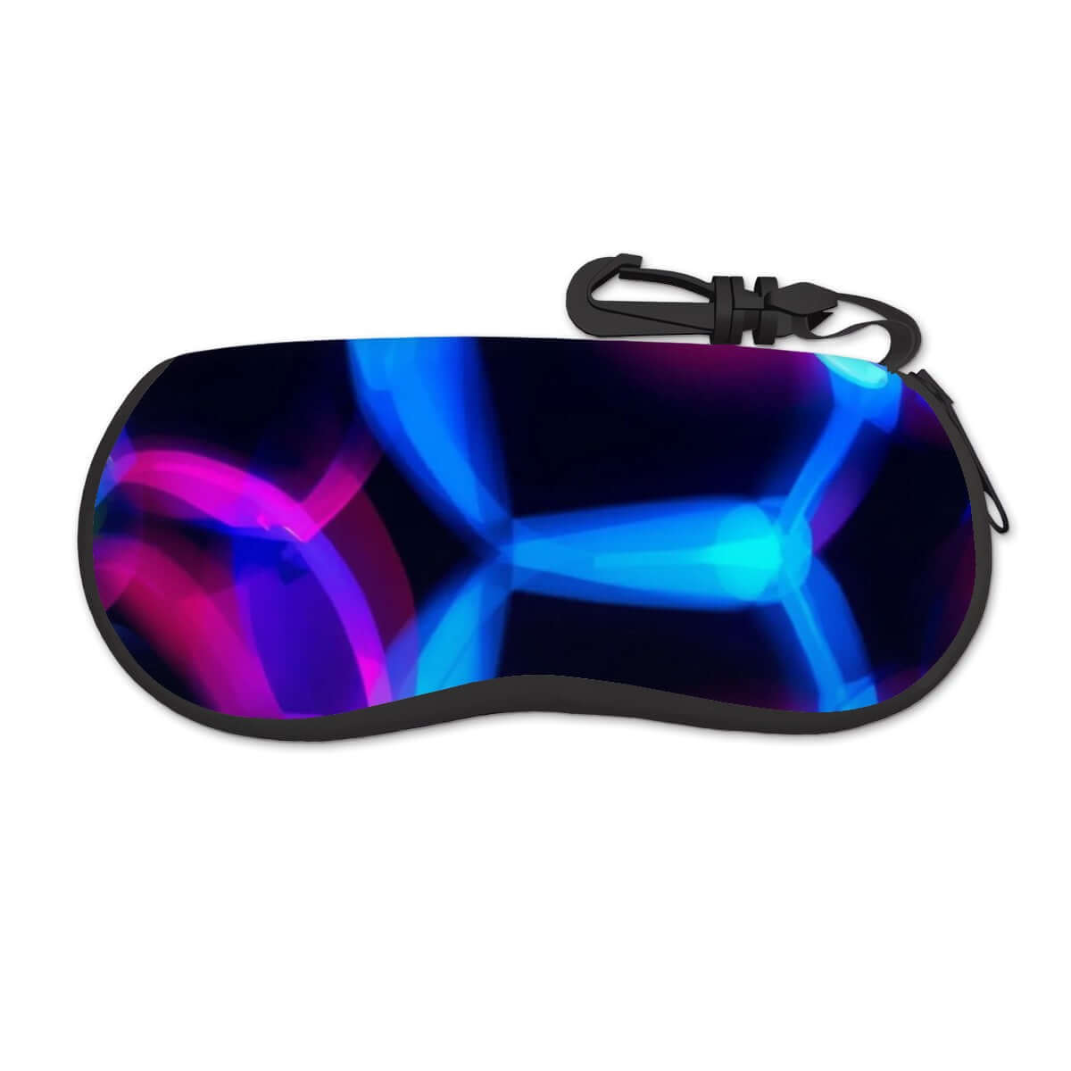 Brillenetui mit Reißverschluss aus Neopren mit buntem abstraktem Design, 6.7x3.1x1.4 Zoll, doppelseitiger Druck, Sublimationsdruck.