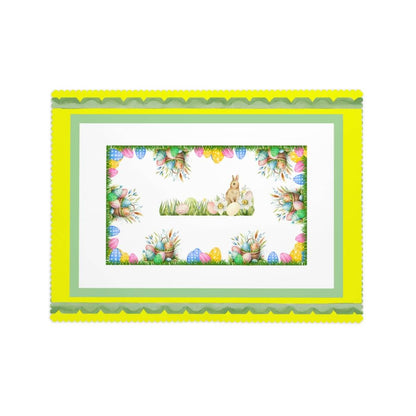 Rechteckige Tischdecke mit Wellenrand Ostermotiv aus 100% Polyester, Größe 72"x54", wasserdicht, einseitiger Druck mit Osterdesign