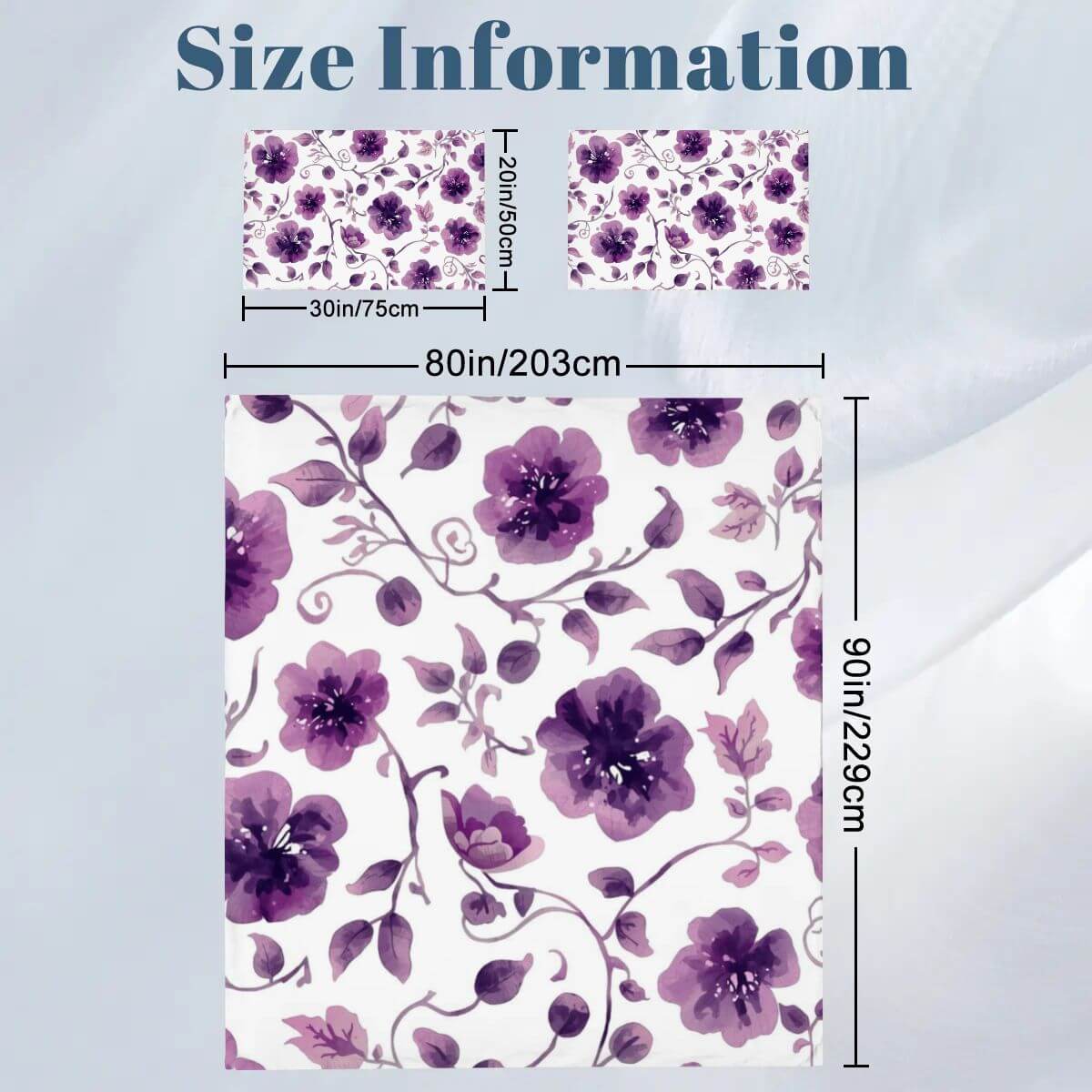 Video Komplettes Bettwäscheset mit Blumenmuster, Bettbezug Größe 80x90", Kissenbezüge Größe 30x20"-2 Stück, 90GSM Polyester.
