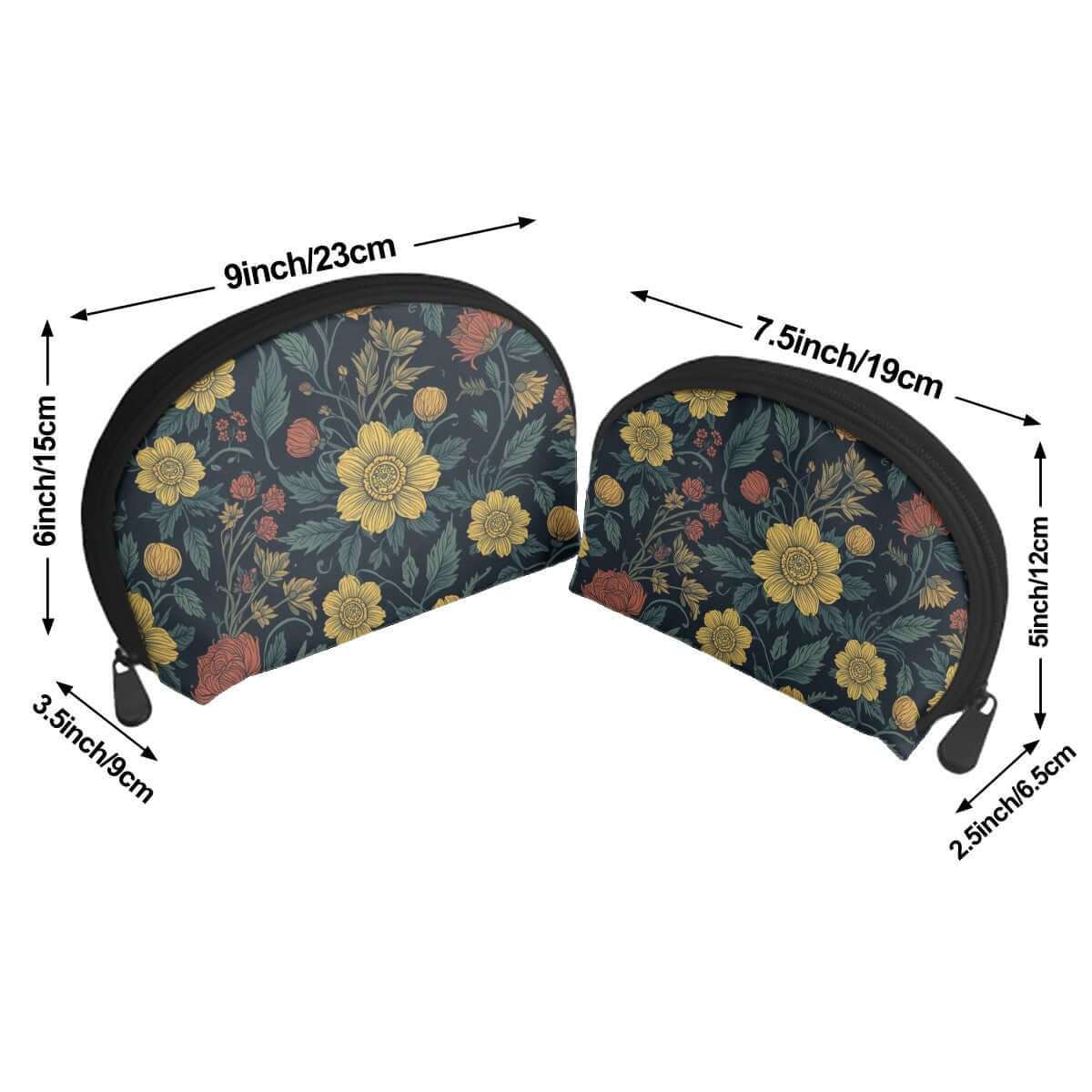 Set of 2 floral patterned Storage Bags with large and small sizes, featuring zipper closure. Details für Storage Bags Set of 2 ansehen.