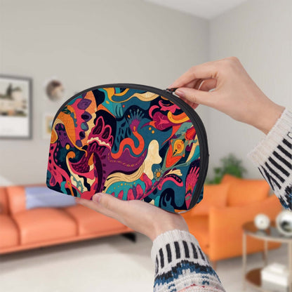 Bunt bedrucktes Aufbewahrungsbeutel-Set aus Polyester mit Reißverschluss, große Größe 9,0"x3,5"x6,0", Design in einem modernen Raum