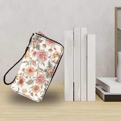 Elegante Clutch-Geldbörse für Damen mit floralem Muster, aus hochwertigem PU, doppelseitiger Druck, UV-Print, große Kapazität.