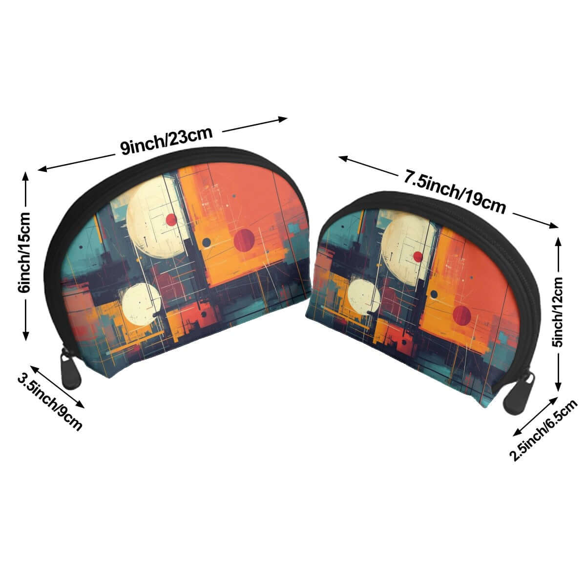 Colorful abstract design on Storage Bags Set of 2, showcasing large polyester bags with full-area sublimation printing, zipper closure.