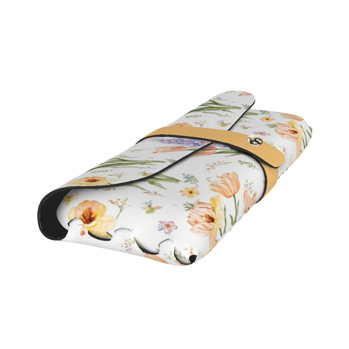 Blumiges Brillenetui aus PU-Leder mit UV-Druck, ideal zum Schutz und zur Aufbewahrung von Brillen, aus Mikrofaser-PU-Leder.