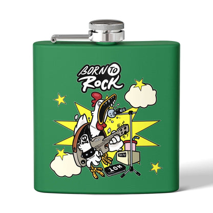 Edelstahl-Flachmann Born to Rock 170 ml, ideal für Musikliebhaber, Festival, Konzerte und Partys, Details für Edelstahl-Flachmann für Soldaten ansehen