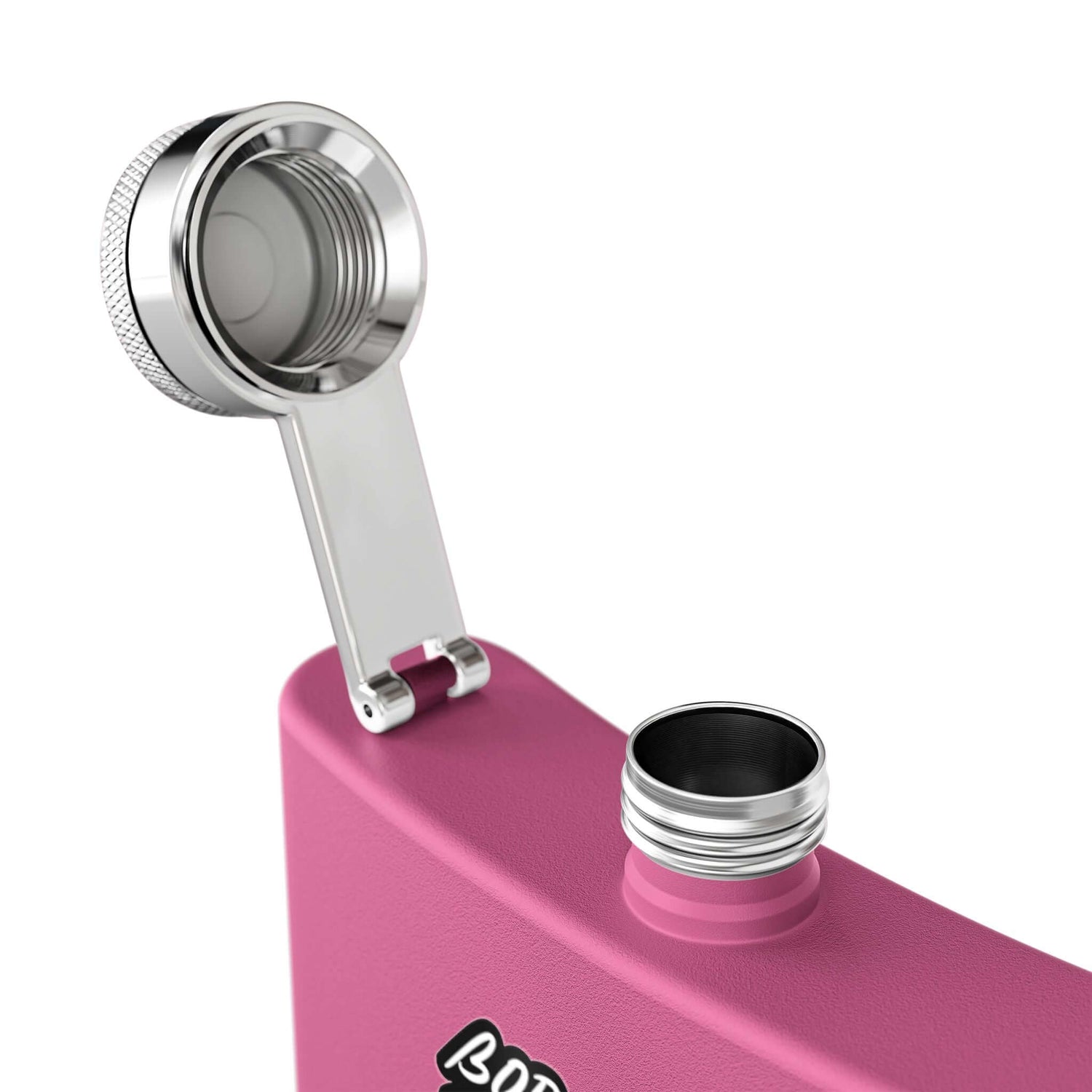 Edelstahl-Flachmann Born to Rock in rosa, geöffnet mit Schraubverschluss, 170 ml für Musikliebhaber, ideal für Festivals und Konzerte