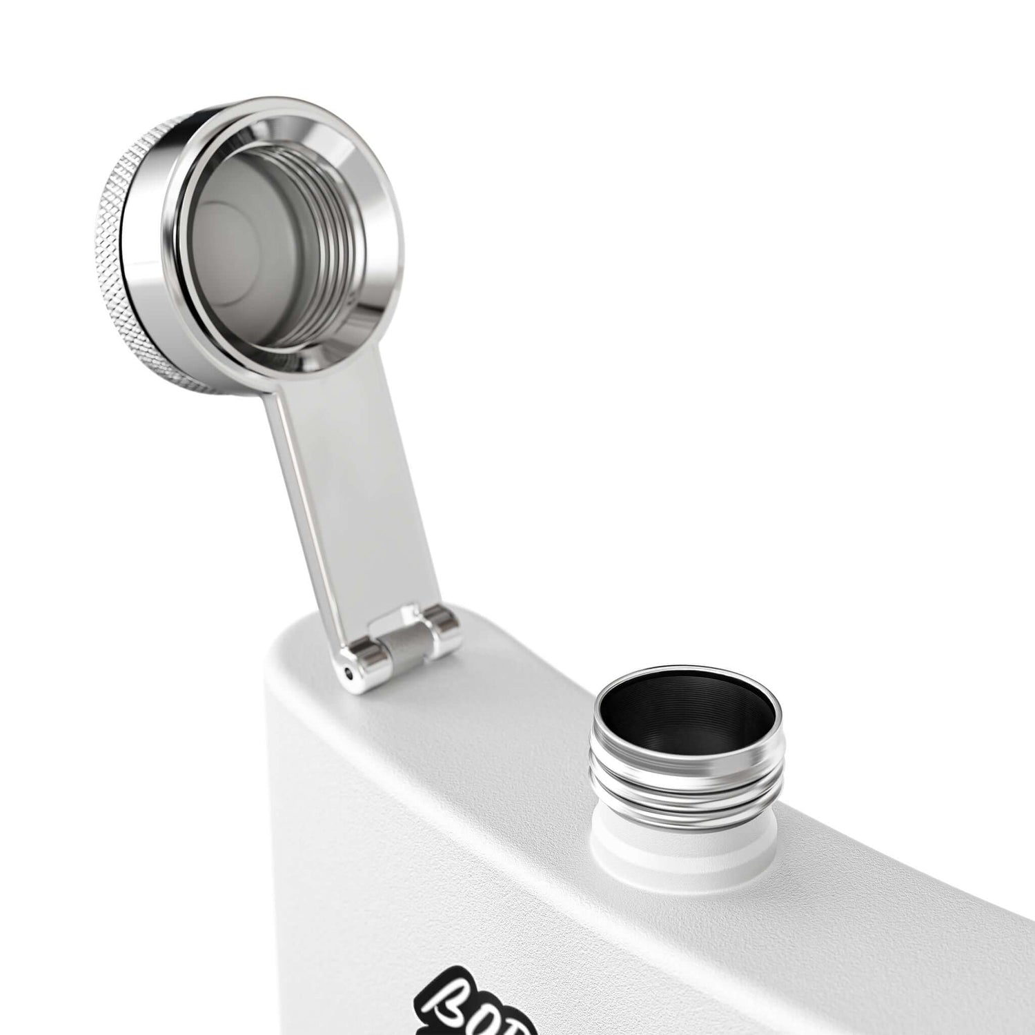 Edelstahl-Flachmann Born to Rock 170 ml mit offener Verschlusskappe für Musikliebhaber