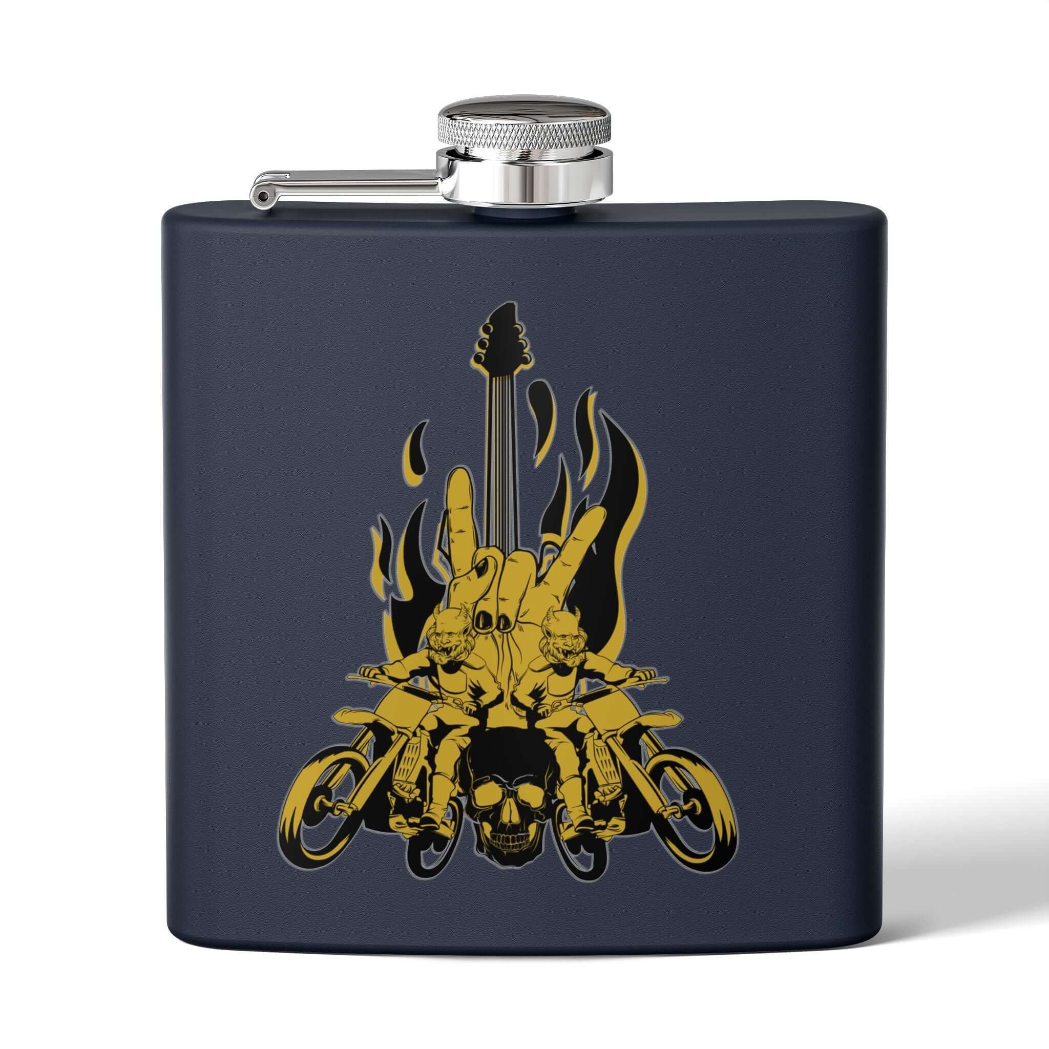 Edelstahl-Flachmann mit Rock &