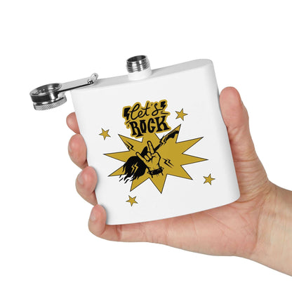 Edelstahl-Flachmann „Rock On“ für Fans im Cowboy-Design, perfekte Begleitung für Outdoor-Aktivitäten und Konzerte, handgehalten