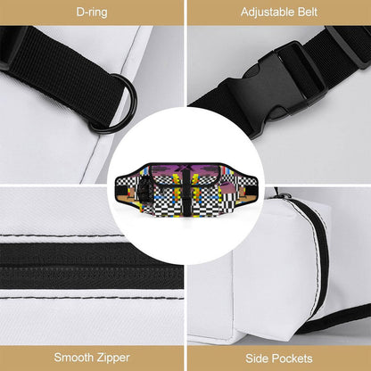 Gürteltasche für das Outdoor-Training von Haustieren mit D-Ring, verstellbarem Gürtel, glattem Reißverschluss und Seitenfächern.