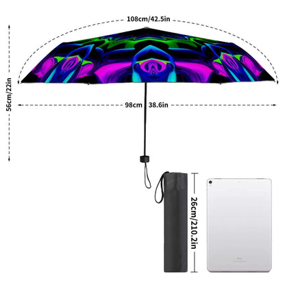 UV-Schutz-Regenschirm mit Vinylbeschichtung und abstraktem Design, stabiler Rahmen, windfest, mit Maßen und Schutzhülle, Details ansehen