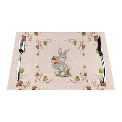 Tischset aus gewebtem PVC mit Osterhasen-Motiv, hitzebeständig bis 80 °C, kratz- und fleckenresistent, View Details für Tischset aus gewebtem PVC