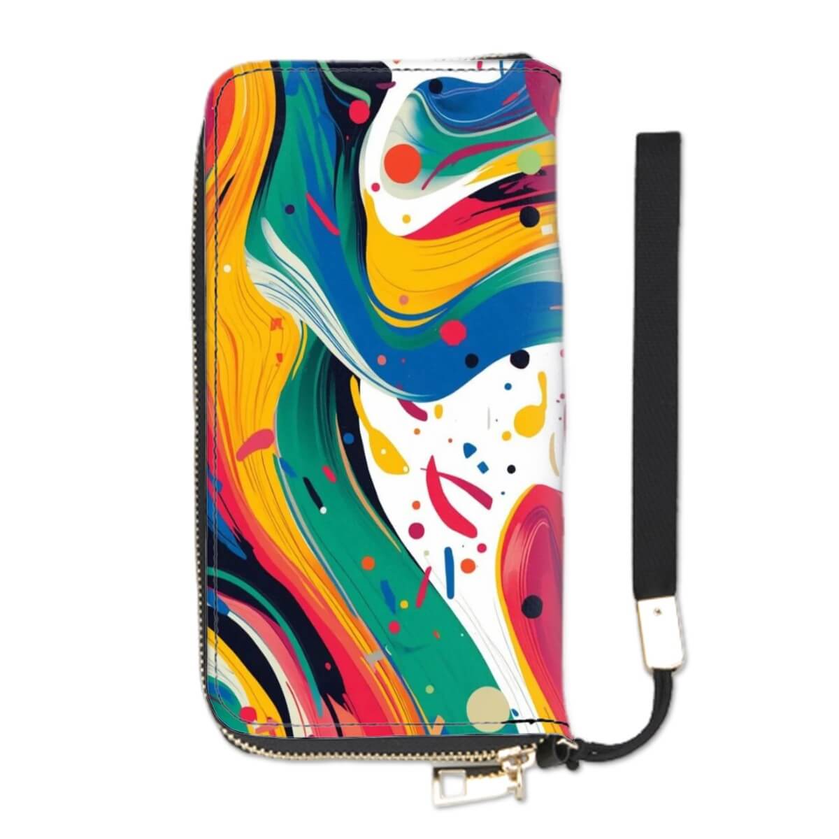 Bunte Clutch-Geldbörse für Damen aus PU mit intensivem UV-Druck. Stilvoller Aufbewahrungsbeutel-Set (2 Stück) mit Kartenfächern und großem Stauraum.