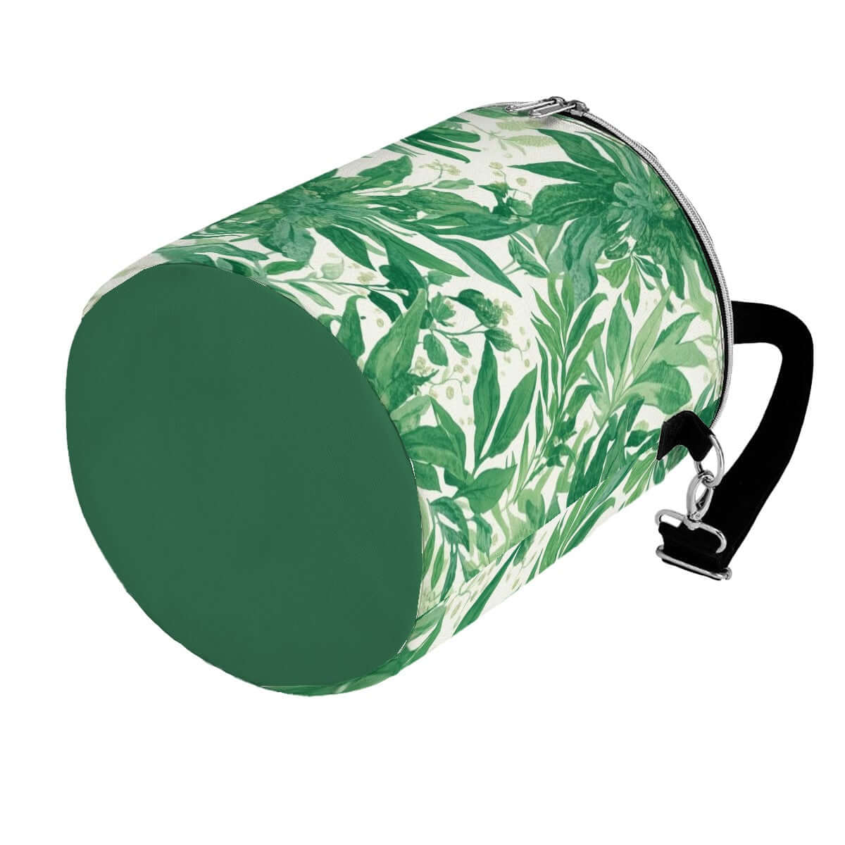 Camping-Kühltasche mit grünem Blätterdesign, tragbar und wasserdicht, isoliertes Polyester, ideal für Outdoor-Aktivitäten.