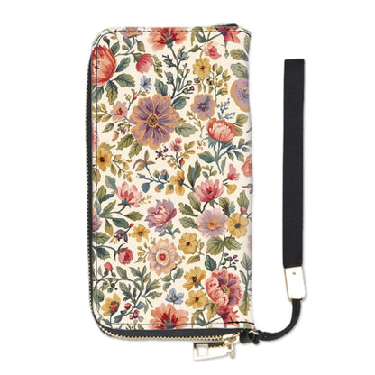 Clutch-Geldbörse für Damen mit floralem Design, hochwertigem PU, großen Kapazität und mehreren Kartenschlitzen, doppelseitiger UV-Druck.