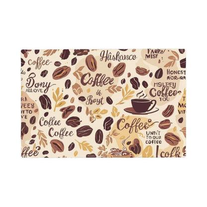 Doppellagige Tischsets aus Leinenimitat mit Kaffeetassen-und-Bohnen-Design, doppelseitiger Druck, ideal zum Schutz vor Hitzeschäden.