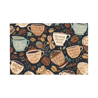 Kaffeetassen-Design auf doppellagigen Tischsets aus Leinenimitat, bedruckt mit Sublimation, hitzebeständigem Material bis 60°C.