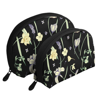 Zwei dekorative Aufbewahrungsbeutel-Set aus Polyester mit floralem Design, Reißverschluss und zwei Größen. Ideal für Aufbewahrungslösungen.