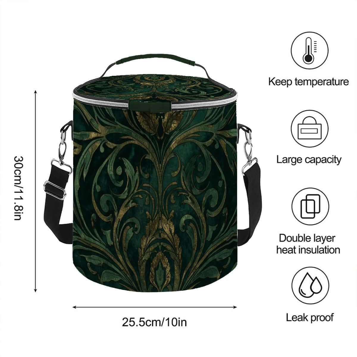 Camping‑Kühltasche - tragbare, isolierte, wasserdichte Tasche aus Polyester, 11,8x10,0 Zoll, mit Sublimationsdruck, Camping Zubehör