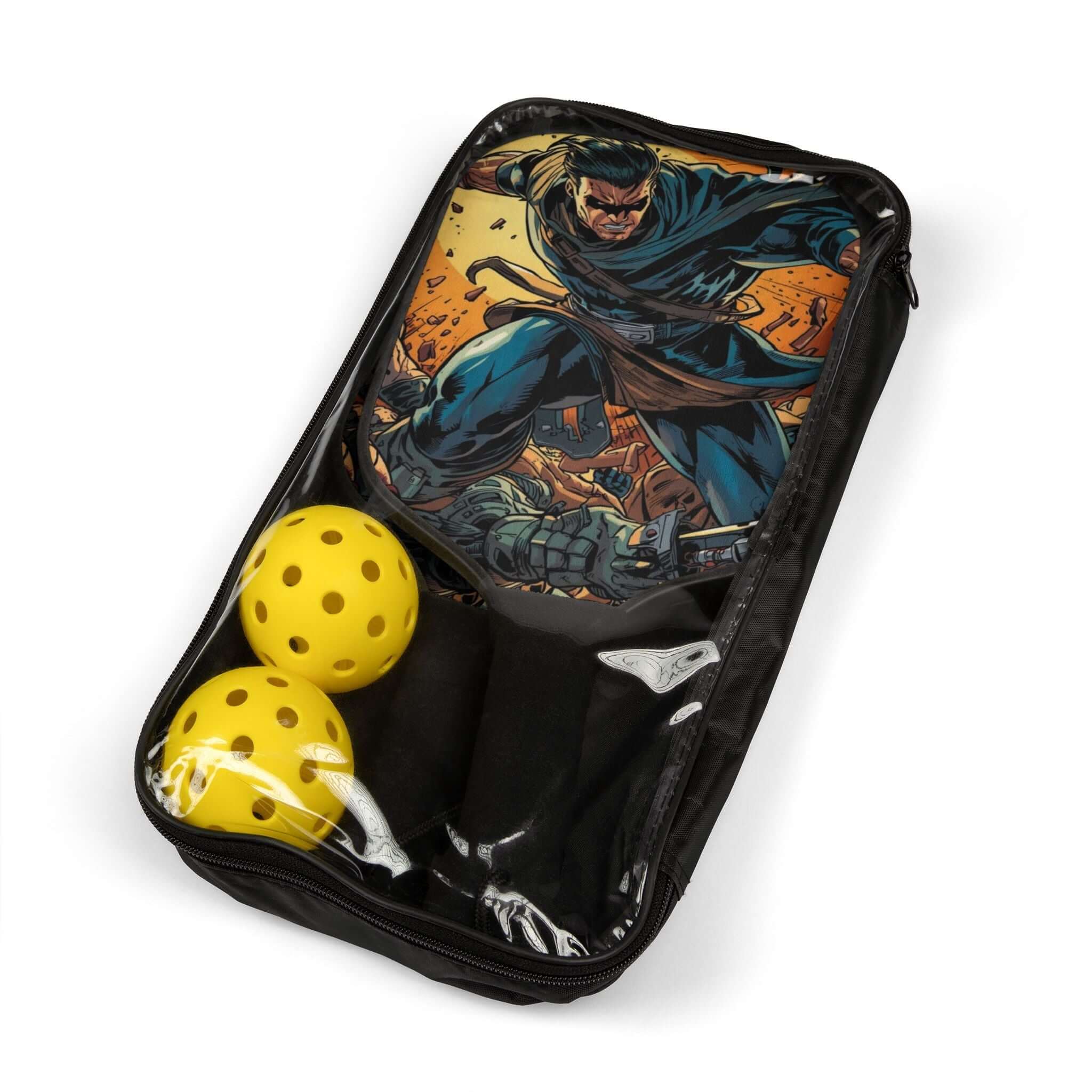 Lebendiges Pickleball-Schläger-Set, lustige Sportausrüstung - Design-Familientruhe