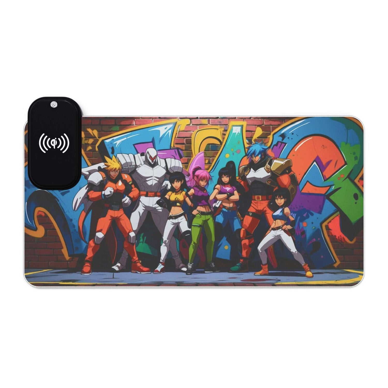 LED-Gaming-Mauspad mit kabelloser Aufladung  Lebendiges Anime-Design - Design-Familientruhe