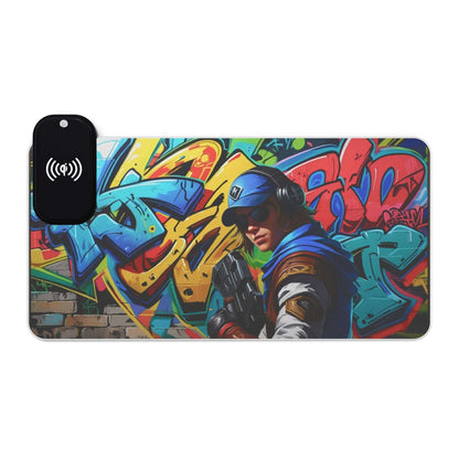 LED-Gaming-Mauspad mit kabelloser Aufladung -Perfekt für Gamer - Design-Familientruhe