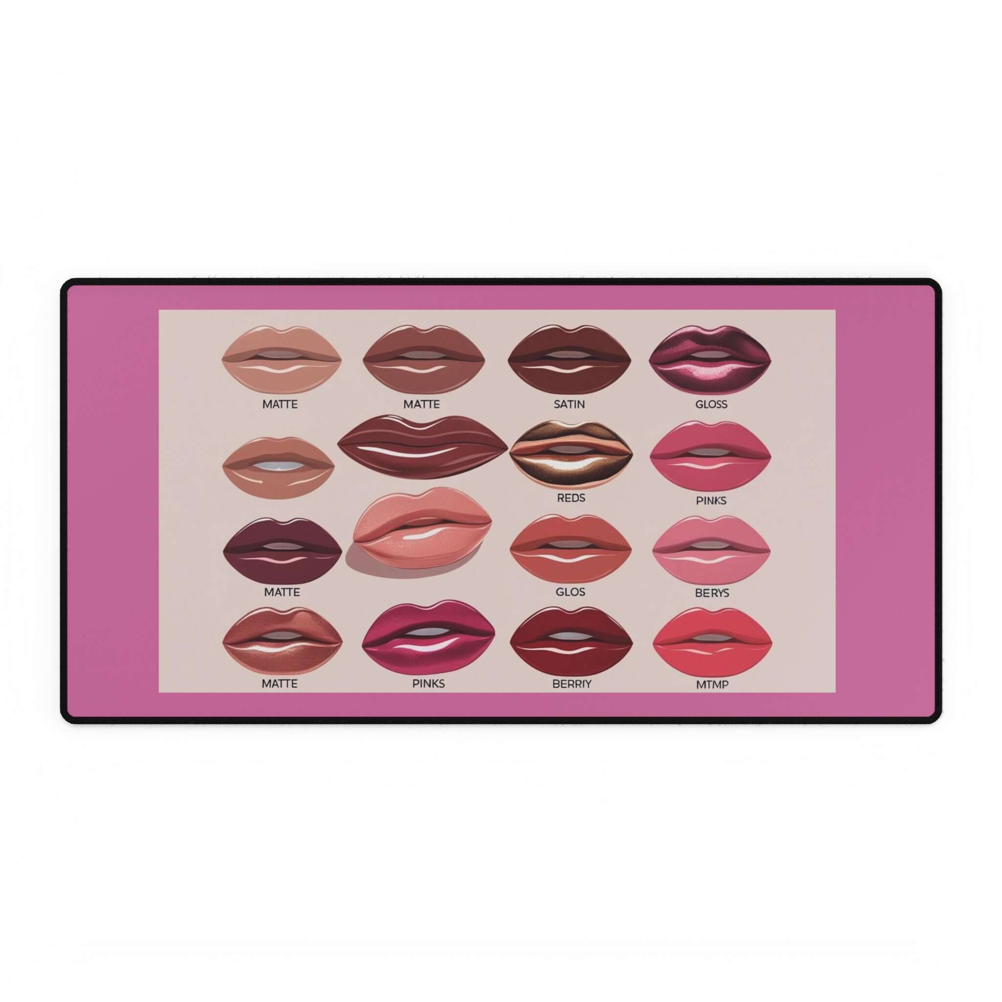 Lippenstiftfarben Schreibtischunterlage Glamouröses Bürodekor in leuchtenden Farben für kreatives und produktives Arbeiten