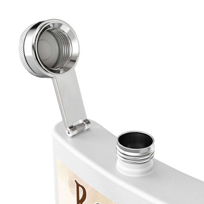 Magischer Flachmann aus Edelstahl mit geöffneter Kappe, Details für Edelstahl-Flachmann für Soldaten ansehen