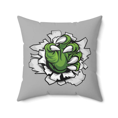 Monster Krallenkissen, Gemütliches Wohndekor für Kinder, quadratisches Kissen mit grünem Monsterkrallen-Design