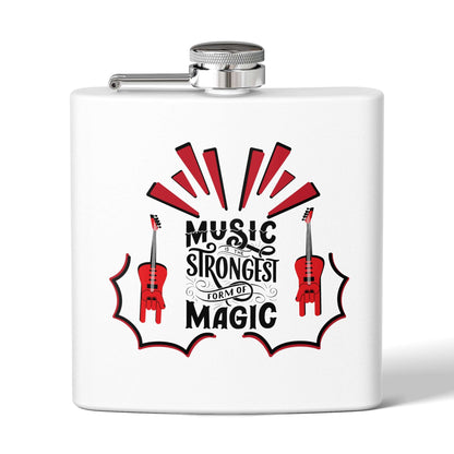 Music Magic Edelstahl-Flachmann mit Design für Musikliebhaber, perfektes Geschenk, Details für Edelstahl-Flachmann für Soldaten ansehen.