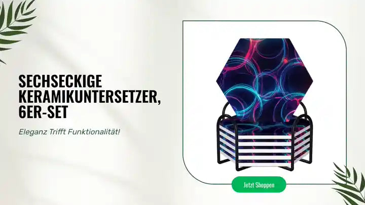 Sechseckige Keramikuntersetzer, 6er-Set by@Outfy