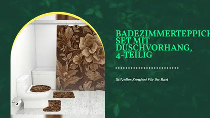 Badezimmerteppich-Set mit Duschvorhang, 4-teilig by@Outfy