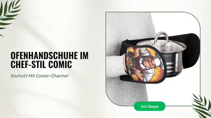 Ofenhandschuhe im Chef-Stil Comic by@Outfy