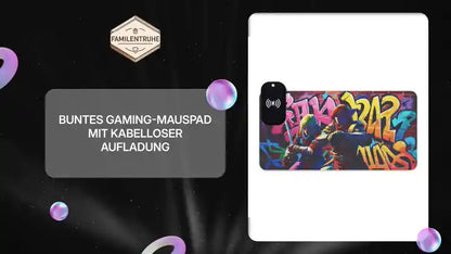 Buntes Gaming-Mauspad mit kabelloser Aufladung by@Outfy