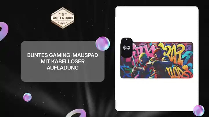 Buntes Gaming-Mauspad mit kabelloser Aufladung by@Outfy