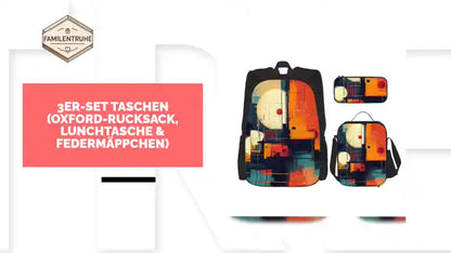 3er-Set Taschen (Oxford-Rucksack, Lunchtasche &amp;amp; Federm&amp;auml;ppchen) by@Outfy