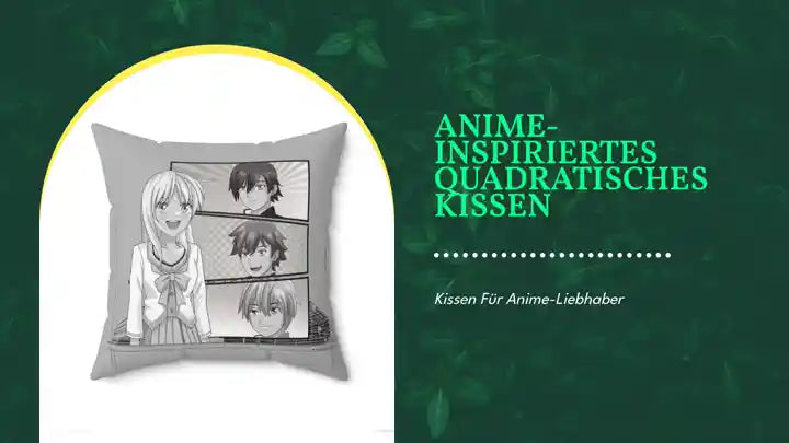 Anime-inspiriertes quadratisches Kissen by@Outfy