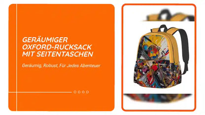 Ger&amp;auml;umiger Oxford-Rucksack mit Seitentaschen by@Outfy