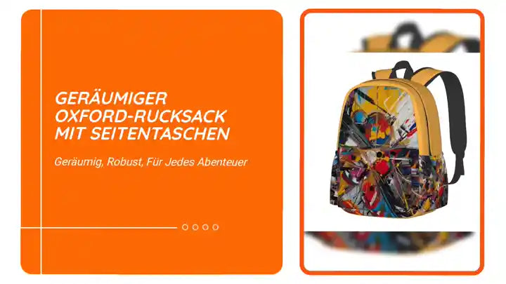 Ger&auml;umiger Oxford-Rucksack mit Seitentaschen by@Outfy