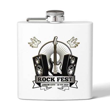 Rock Fest Edelstahl-Flachmann mit Musik-Design, ideal für Konzert- und Festivalbesuche, eleganter und robuster Edelstahl-Flachmann.