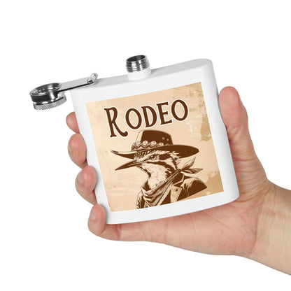 Rodeo-Flachmann aus Edelstahl für Fans, stilvolle Trinkflasche mit Cowboy-Design, idealer Begleiter für Abenteuer und Feiern.