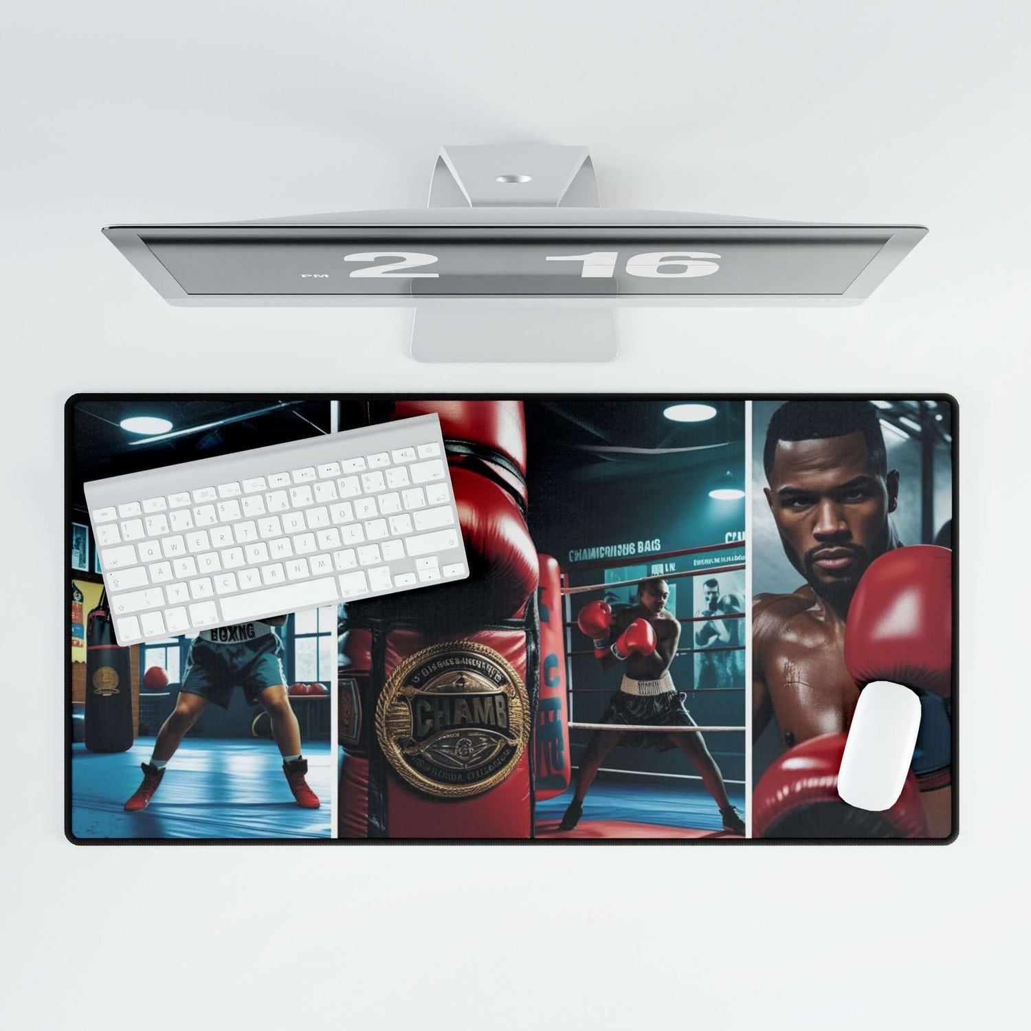 Schreibtischunterlage mit Box Motiv, Ideal fürs Homeoffice